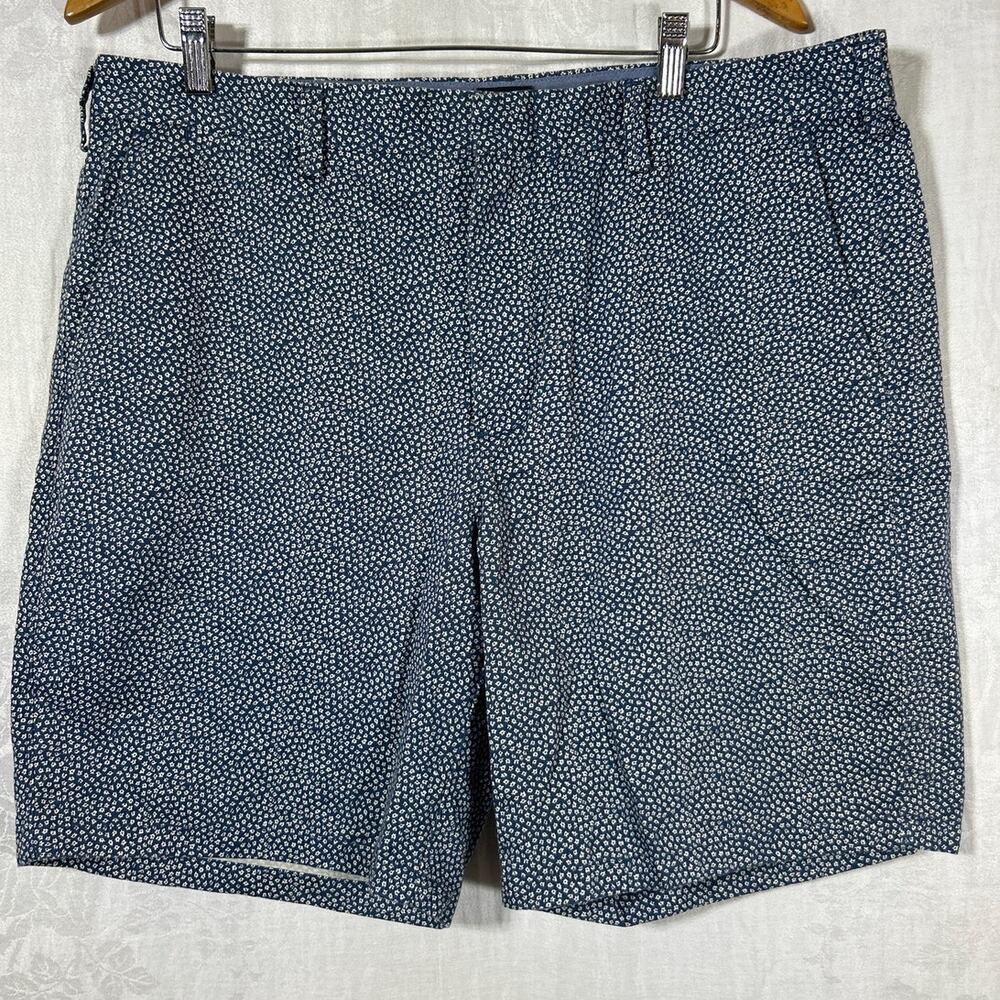 J Crew Club Shorts 38 9" Inseam Navy White Tiny Ditzy Floral Golf Preppy